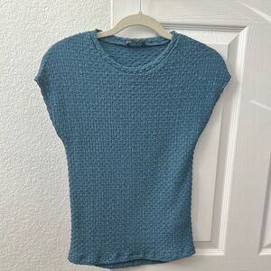 Zara Blue Textured Women's Top
